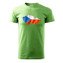 Česká vlajka v obrysu republiky