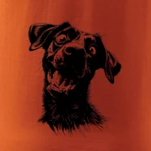 Černobílá karikatura Labrador tmavý