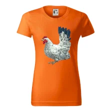 Slepice kreslená bílá