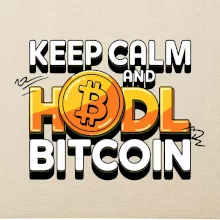3D nápis Keep Calm and HODL Bitcoin