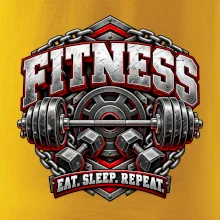 Fitness činka a závaží eat sleep repeat