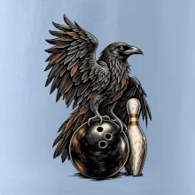 Bowling havran s koulí a kuželkou