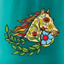 Kůň barevný s listy