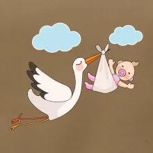 Čáp čekáme miminko - holka