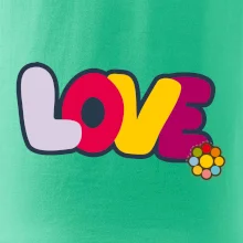 Love nápis s květinou