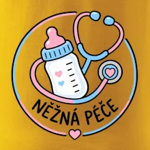 Něžná péče - kruhový znak s lahvičkou