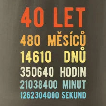 Narozeniny 40 přepočet času