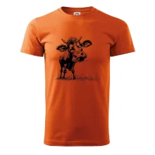 Černobílá karikatura kráva stojící