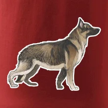 Německý ovčák - hnědý kreslený