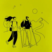 Kreslený pár na výletě