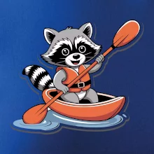 Mýval v kajaku kreslený