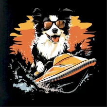 Border Kolie na vodním skútru