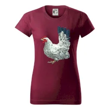 Slepice kreslená bílá