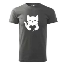 Kočka drží srdce