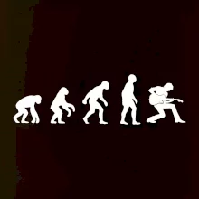 Evoluce kytarista - klečící