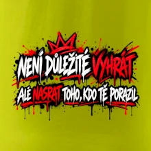 Není důležité vyhrát - pouliční graffiti s červenými tahy