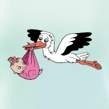 Čáp a miminko - holka (Hana-creative)