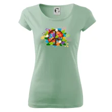 Peace symbol prorostlý květinami