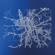 Mapy měst černobílé Budějce