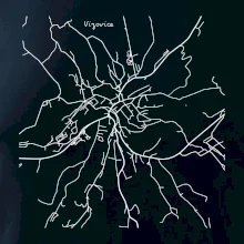 Černobílá mapa Vizovice