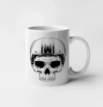 Motorkář lebka s kulatou hlavou