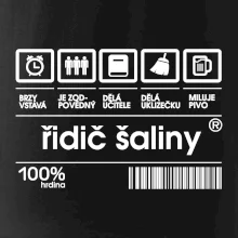 Čárový kód - řidič šaliny