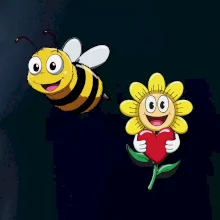 Parové triko - Včela a květina