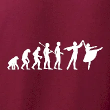 Evoluce tanec - muž a žena se sukní