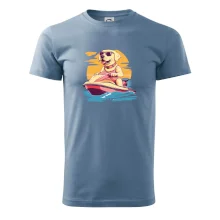 Zlatý retrívr na vodním skútru Zlatý retrívr na vodním skútru