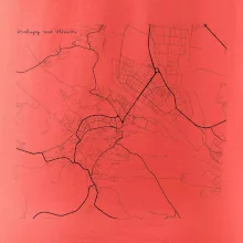 Černobílá mapa Kralupy nad Vltavou