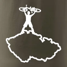 Mapa ČR - cyklista na prsou
