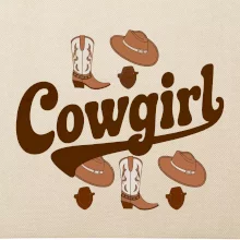 Cowgirl nápis a oblečení