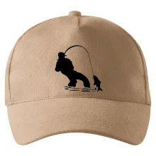 Rybář tahající rybu