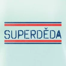 SUPERDĚDA nápis modro červený