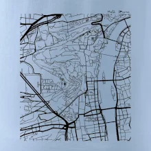 Praha Malá Strana - Mapa černobílá