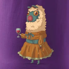 Alpaka s vínem žena