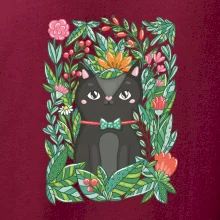 Kočka s květy malovaná