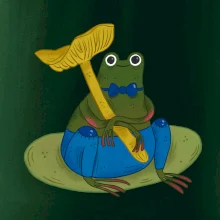 Žába s houbou  (studio-arte.cz)