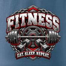 Fitness činka a závaží eat sleep repeat