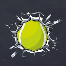 Tenisový míč v triku