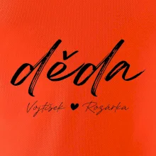 Děda Tričko se jmény dětí psací písmo