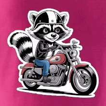 Mýval na motorce kreslený