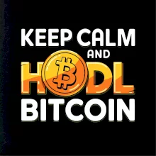 3D nápis Keep Calm and HODL Bitcoin