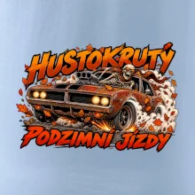 Kostlivec v rezavém bouráku na podzimní jízdě