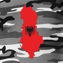 Albánie mapa a znak