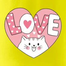 Kočka love - růžové srdce