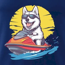 Husky na vodním skútru