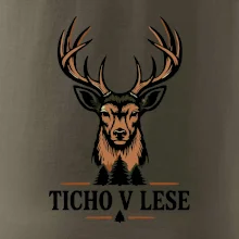 Ticho v lese jelení minimalistický motiv
