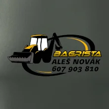 Bagrista v kruhu - vlastní nápis