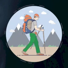 Barevný párový motiv na hory